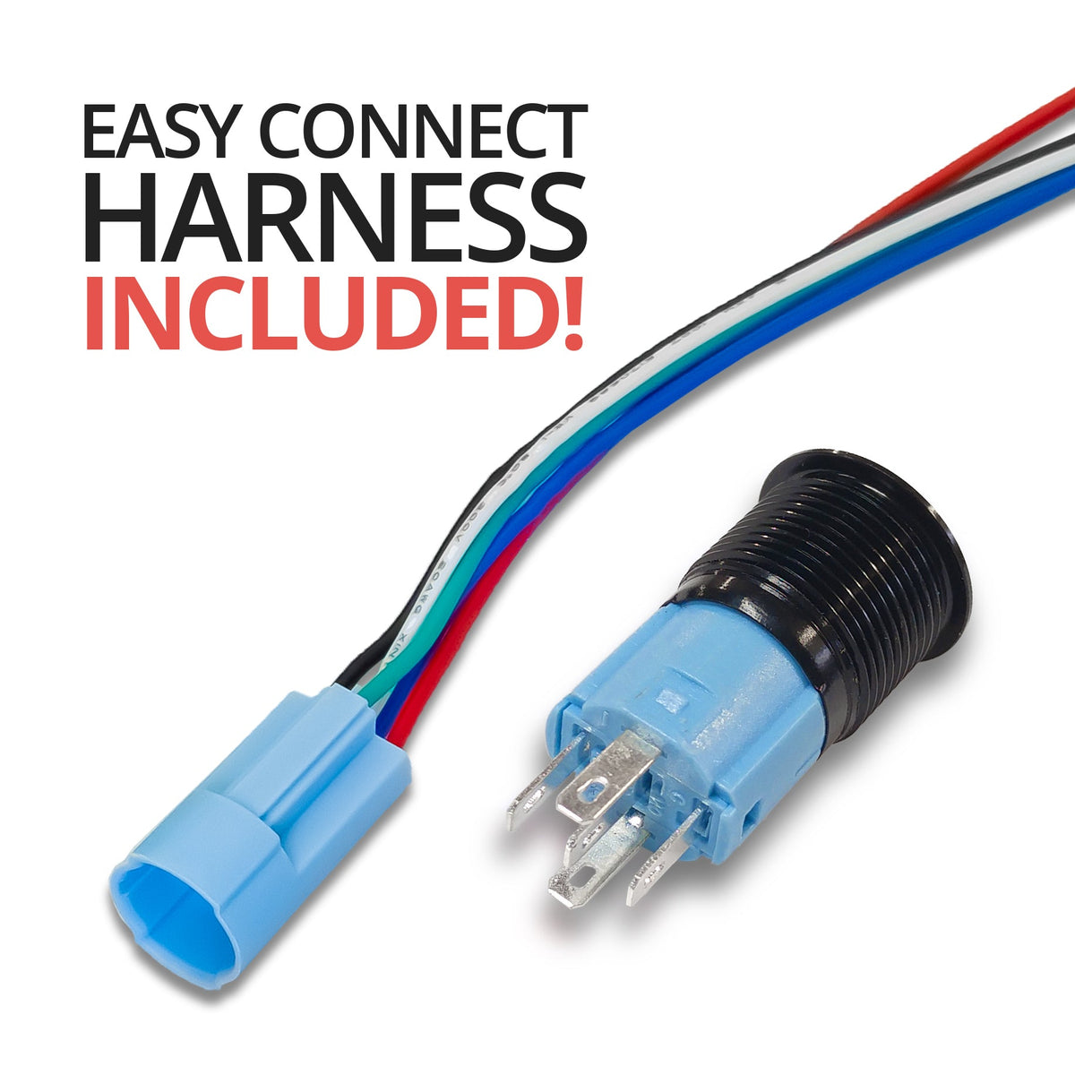 Momentary Black Halo Ring 12V Push Button Switch SPDT - Purple - B16 - 11DTM - PR - Sparked Innovations