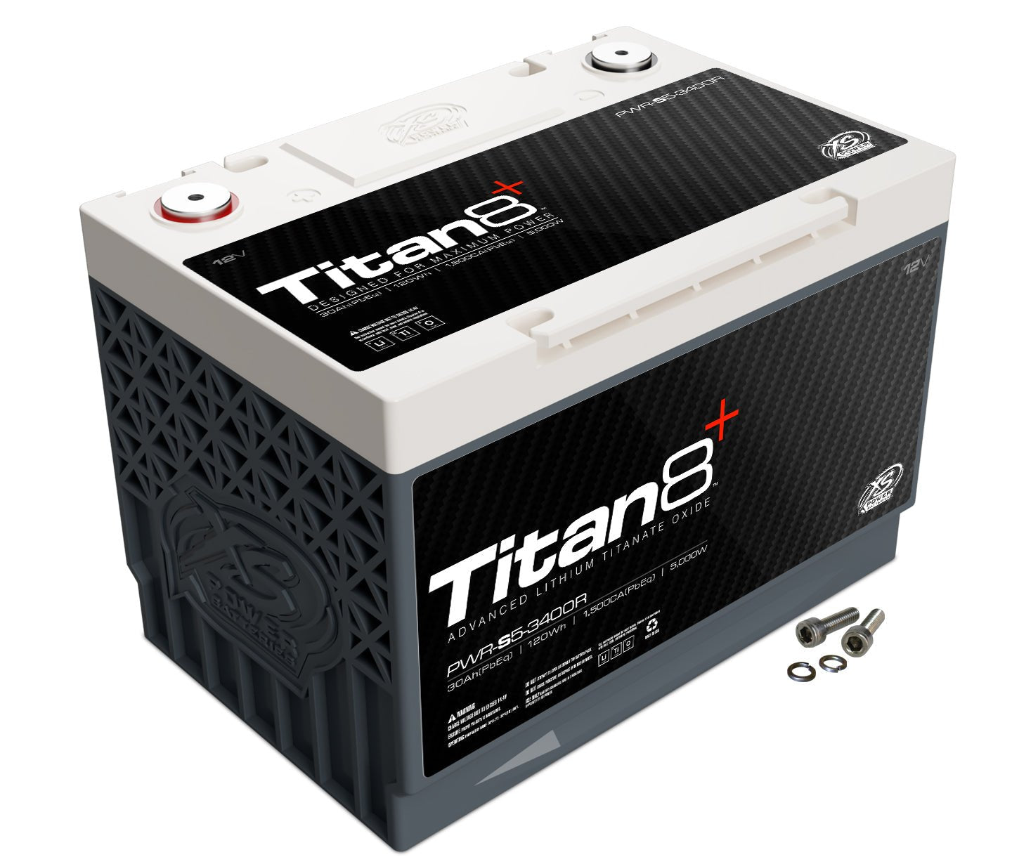 (OPEN BOX) PWR - S5 - 3400R XS Power Titan8 12VDC Group 34R Lithium LTO Car Audio Vehicle Battery 5000W 120Wh - PWR - S5 - 3400R - B - Sparked Innovations