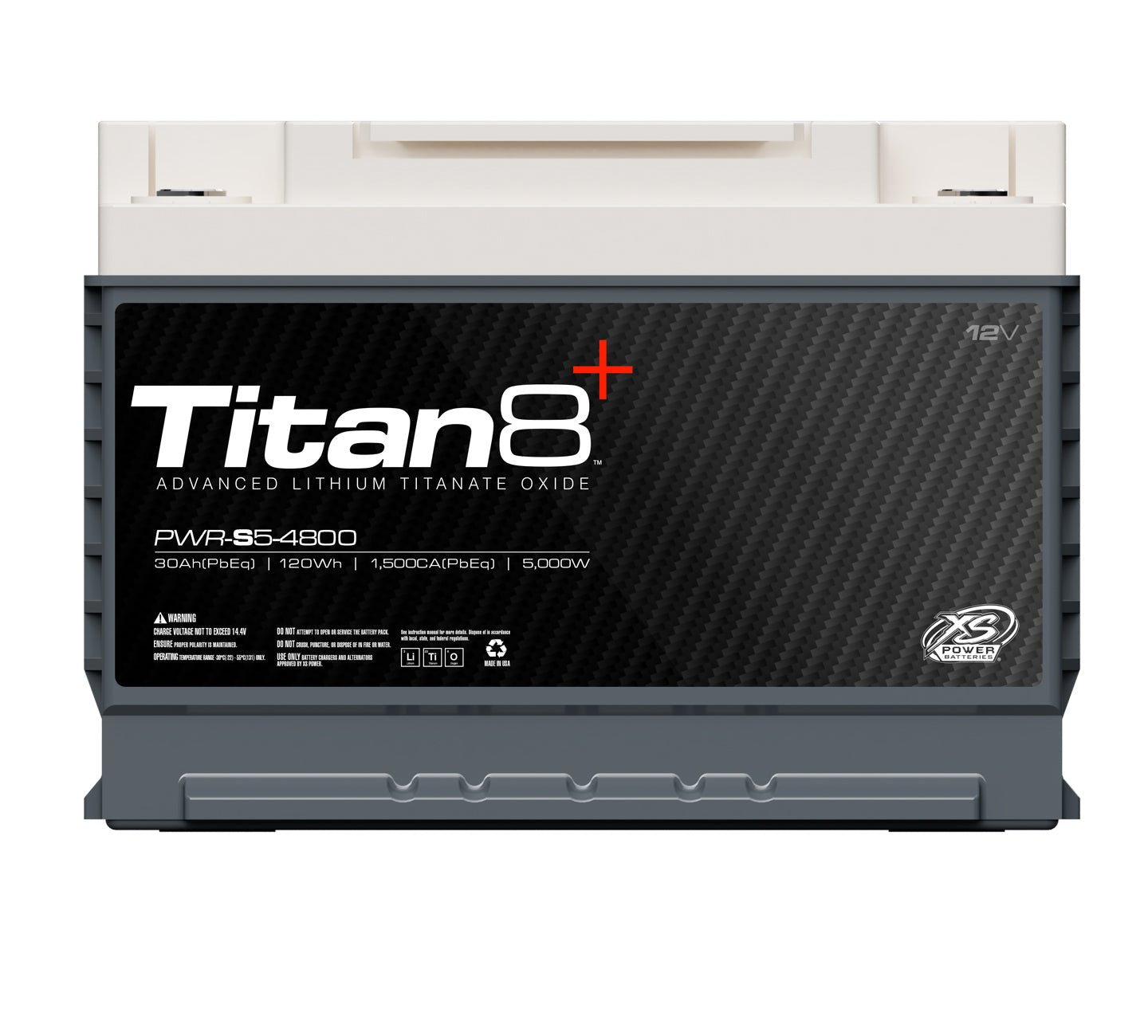 (OPEN BOX) PWR - S5 - 4800 XS Power Titan8 12VDC Group 48 Lithium LTO Car Audio Vehicle Battery 5000W 120Wh - PWR - S5 - 4800 - B - Sparked Innovations