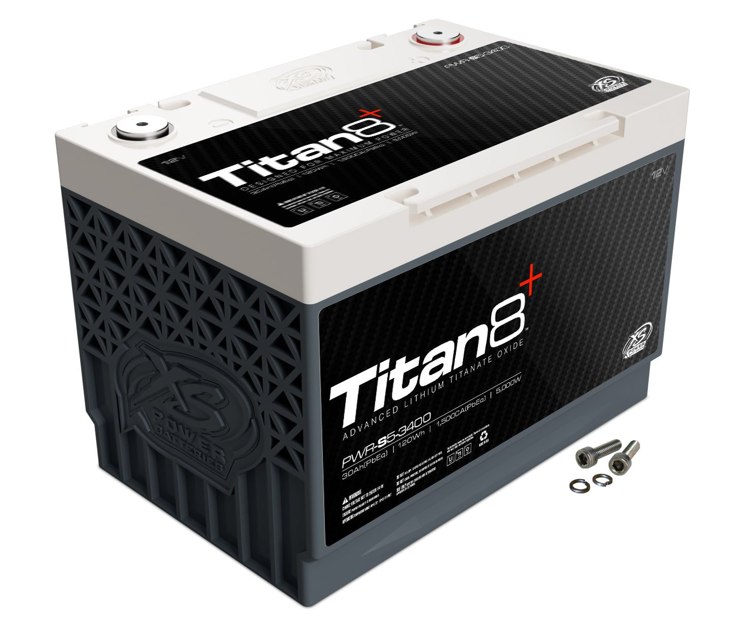 PWR - S5 - 3400 XS Power Titan8 12VDC Group 34 Lithium LTO Car Audio Vehicle Battery 5000W 120Wh - PWR - S5 - 3400 - Sparked Innovations