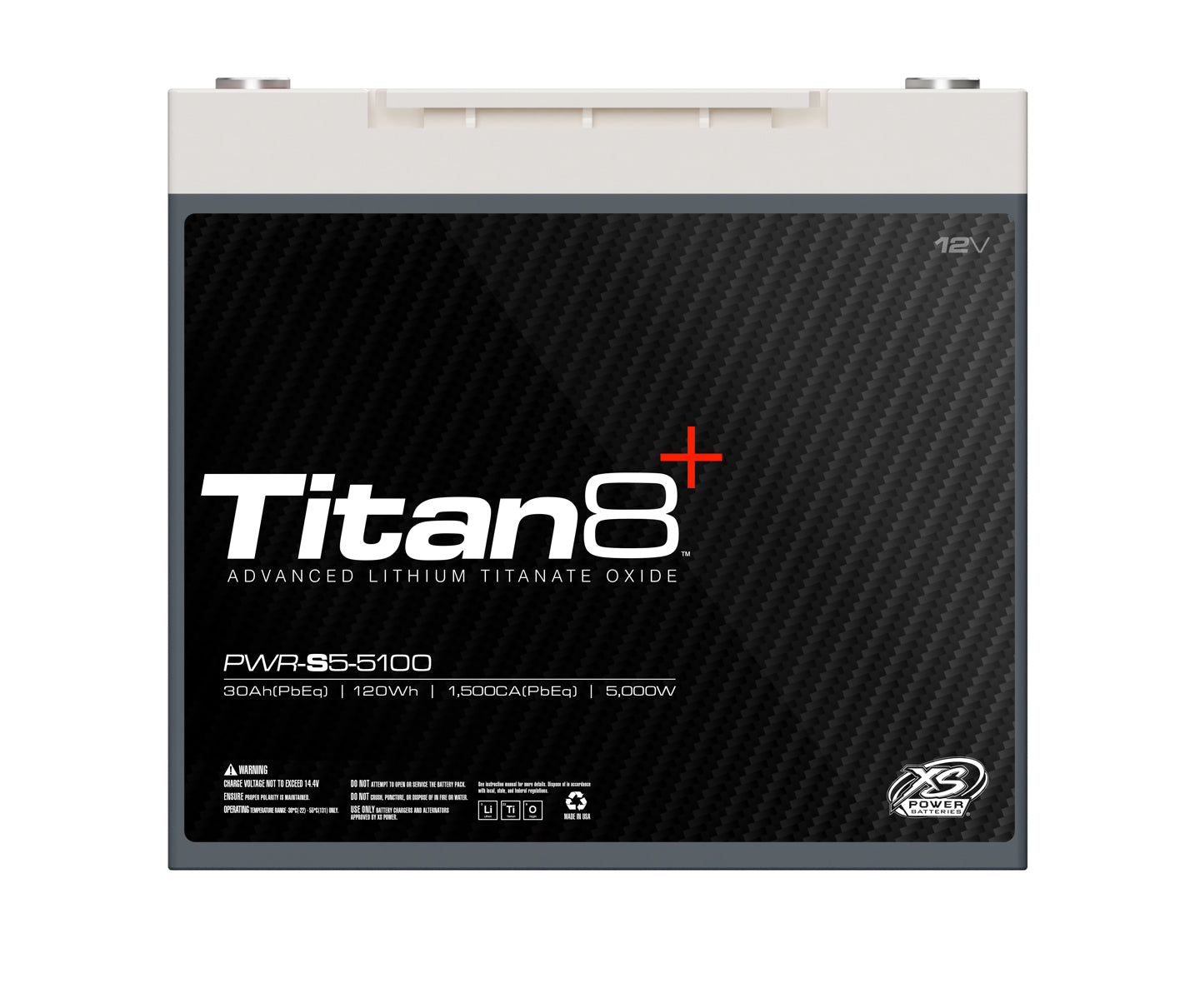 PWR - S5 - 5100 XS Power Titan8 12VDC Group 51 Lithium LTO Car Audio Vehicle Battery 5000W 120Wh - PWR - S5 - 5100 - Sparked Innovations