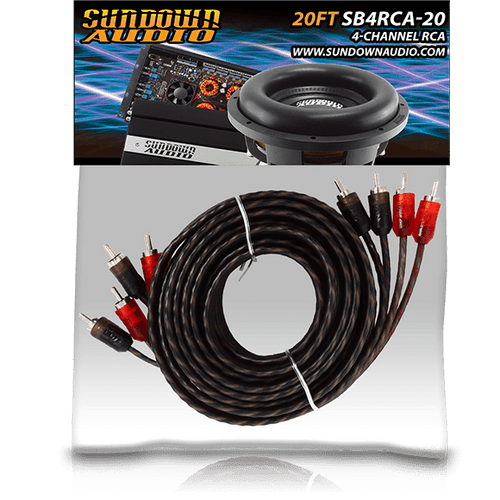 Sundown Audio SB4-20FT 4-Channel RCA Interconnect Cables