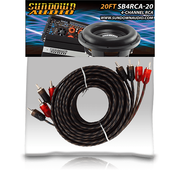 SB4-20FT 4-Channel RCA Interconnect Cables - Sundown Audio