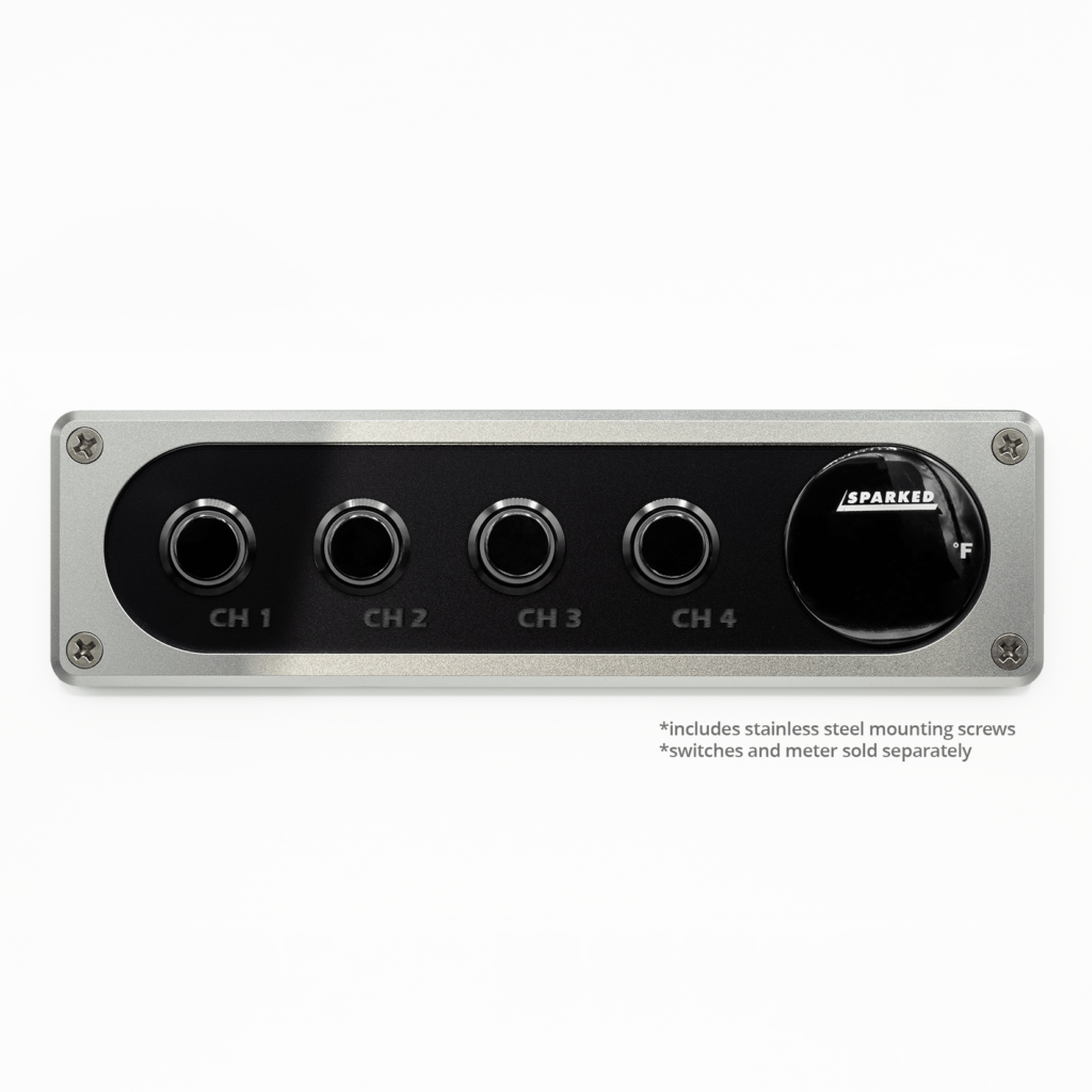 Silver Single DIN Aluminum Switch and Voltmeter Panel - DIN - SWP - AL - Sparked Innovations