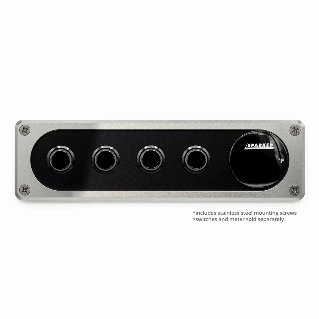 Silver Single DIN Aluminum Switch and Voltmeter Panel No Labels - DIN - SWP - AL - NOLAB - Sparked Innovations