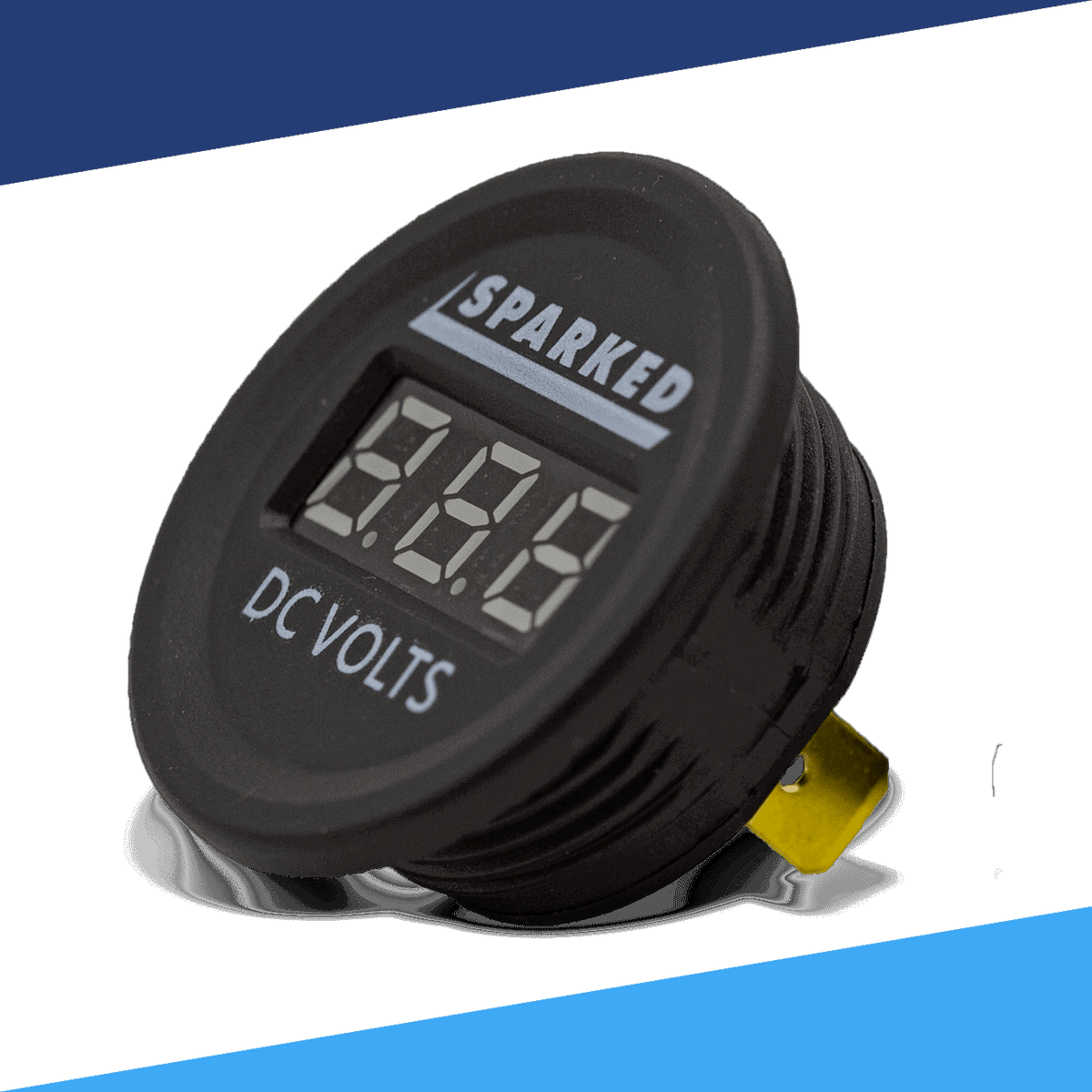 Single 12VDC Voltmeter Battery Voltage Monitor - Purple - YJ - DS4010 - PR - Sparked Innovations