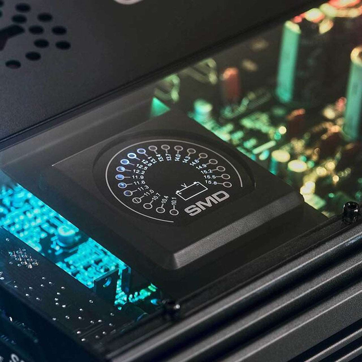 SMD 4 - Channel Class AB Amplifier with VM - 1 Voltmeter and Digital LED Lights 4 x 300W at 2 - Ohm - Steve Meade Designs - SMD - 300.4AB - Sparked Innovations