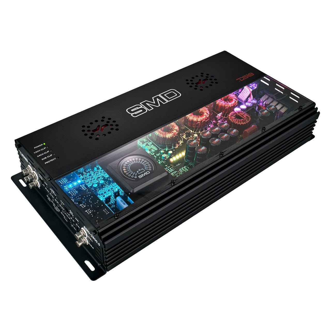 SMD 5 - Channel Amplifier with VM - 1 Voltmeter and Digital LED Lights 4 x 250W at 2 - Ohm Class AB + 1 x 1800W at 1 - Ohm Class D - Steve Meade Designs - SMD - 2800.5 - Sparked Innovations