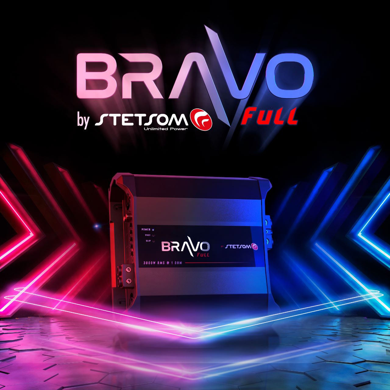 Stetsom BRAVO FULL 3K Digital Full - Range Amplifier Mono One - Channel Class D 3000 W 1 Ohm - BRAVO - FULL - 3K - 1OHM - Sparked Innovations