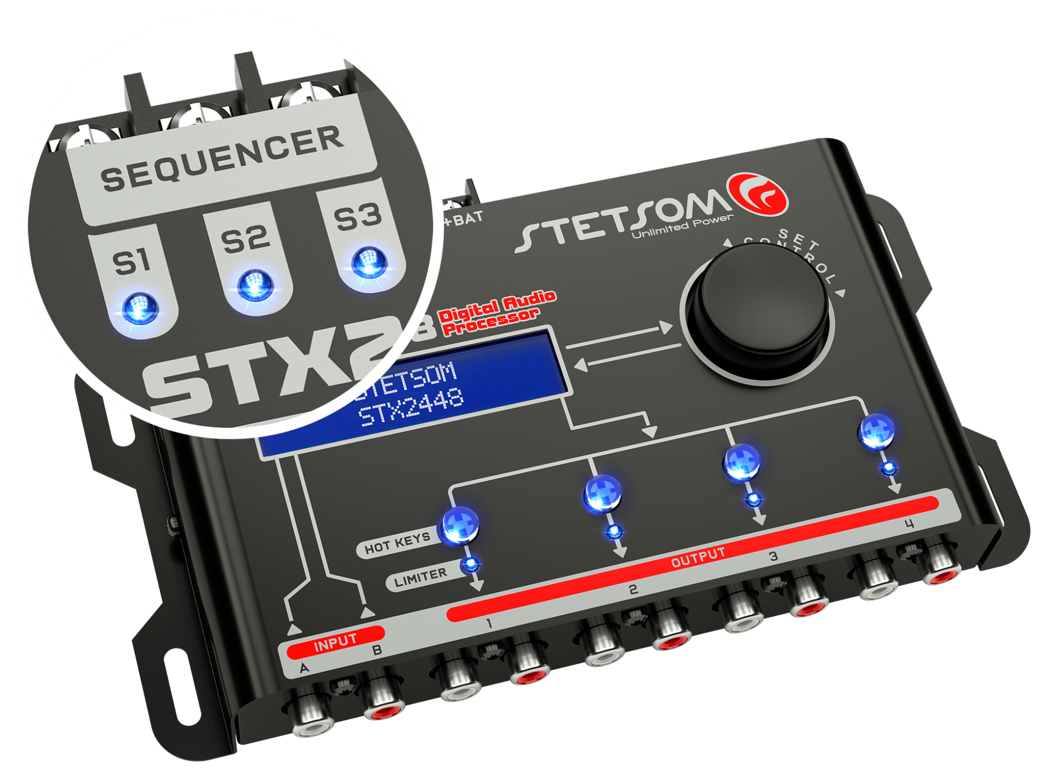 Stetsom STX2448 DSP Crossover Equalizer Four - Channel Full Digital Signal Processor - STX2448 - Sparked Innovations