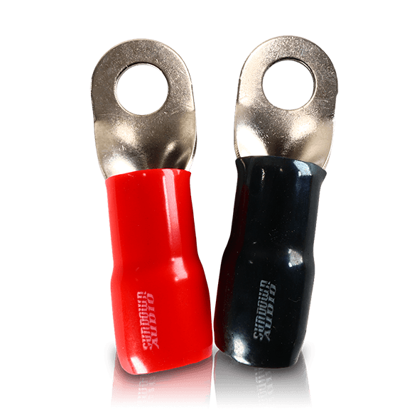 Sundown Audio 1/0, 4, & 8 AWG Ring Terminals - 1/0 AWG - Black (20 Pack) - RING - 1/0B - Sparked Innovations