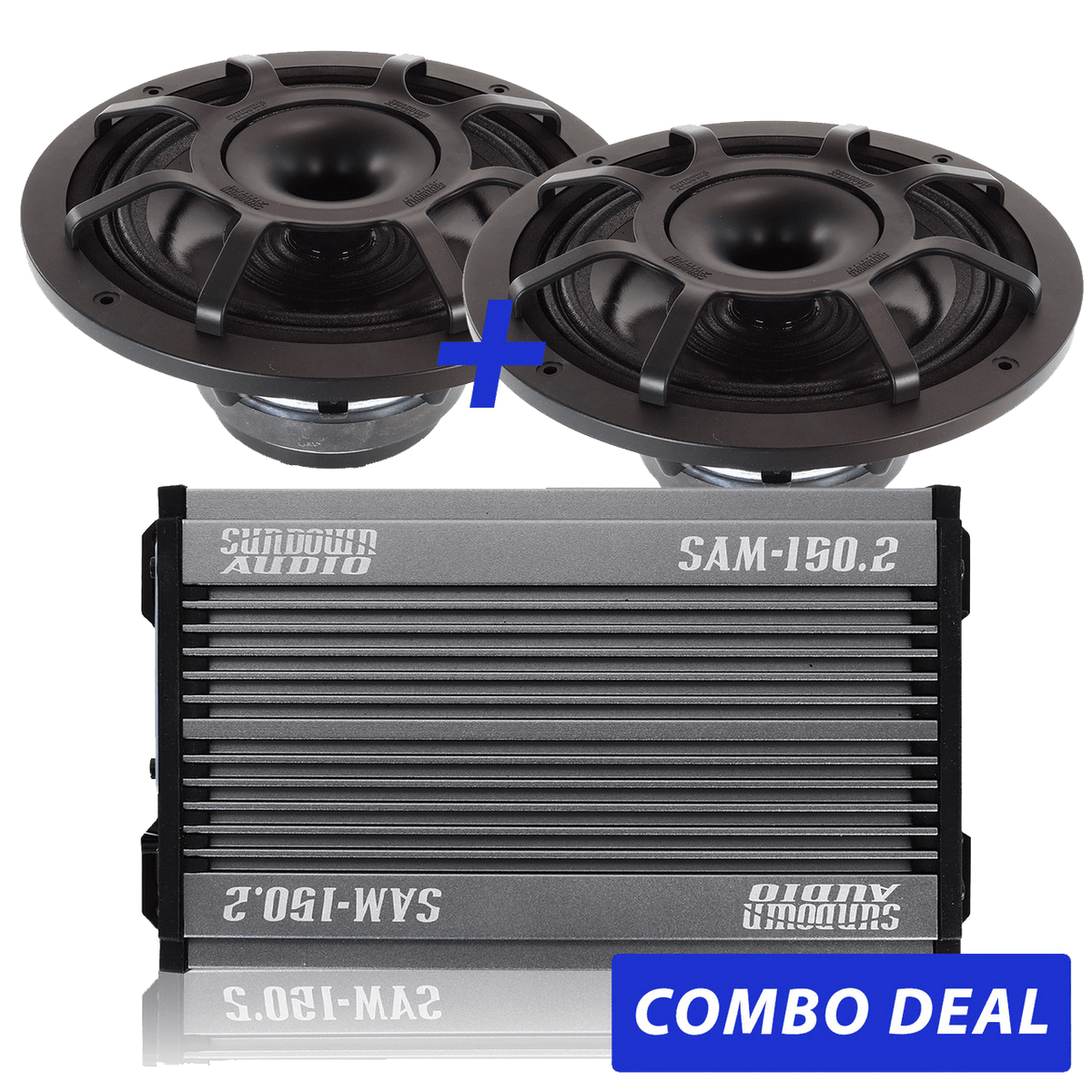 Sundown Audio 2 BPS - 8" Powersports Speakers & 1 SAM - 150.2 Combo Deal - 2 BPS - 8" Speakers & 1 SAM - 150.2 Combo Deal - Sparked Innovations