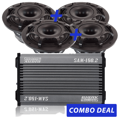 Sundown Audio 4 BPS - 6.5" Powersports Speakers & 1 SAM - 150.2 Combo Deal - 4 BPS - 6.5" Speakers & 1 SAM - 150.2 Combo Deal - Sparked Innovations