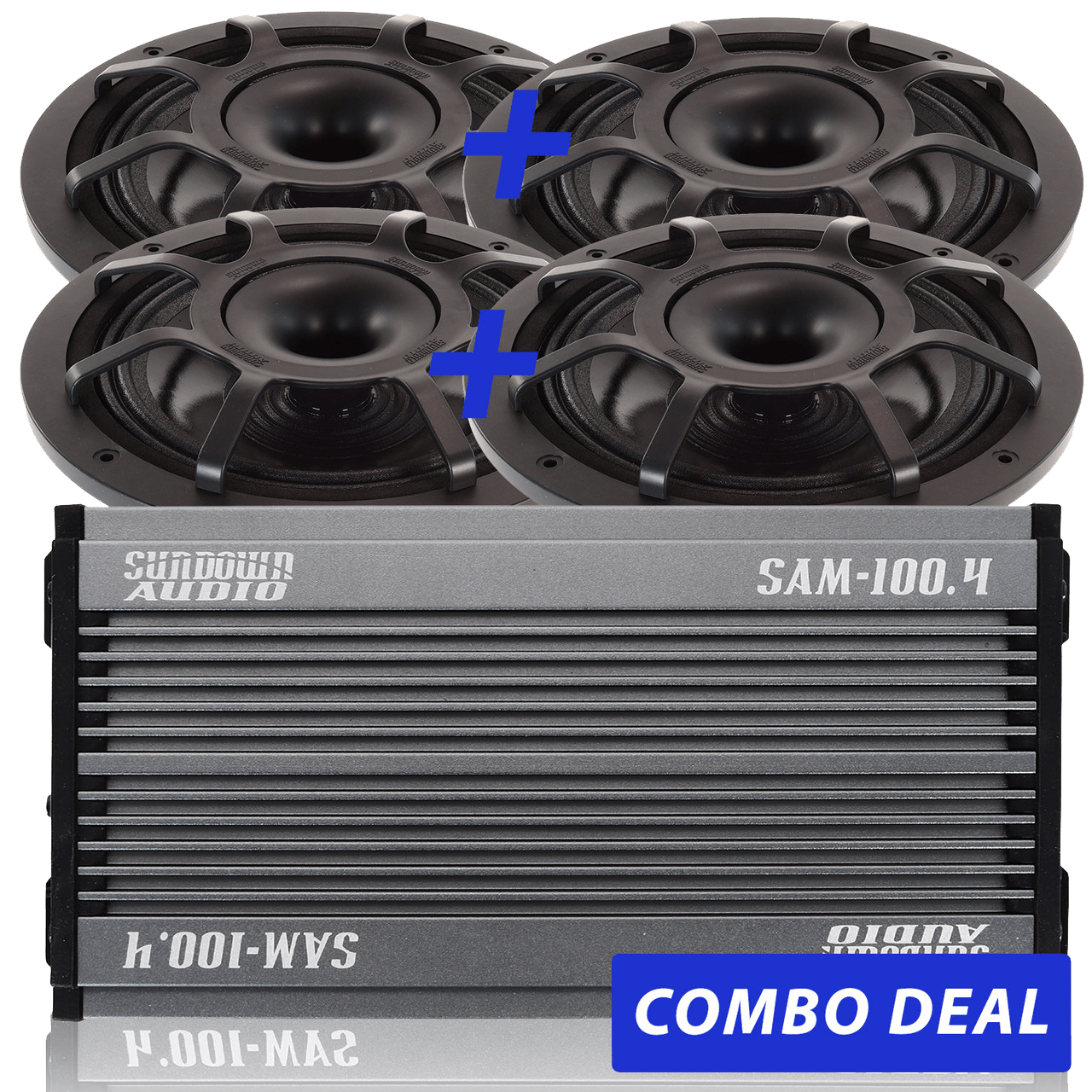 Sundown Audio 4 BPS - 8" Powersports Speakers & 1 SAM - 100.4 Combo Deal - 4 BPS - 8" Speakers & 1 SAM - 100.4 Combo Deal - Sparked Innovations