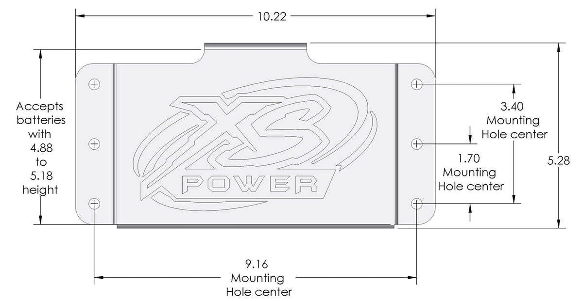 XS Power 510 375 Series Side Vehicle Battery Mount Box no Window - 510 - Sparked Innovations
