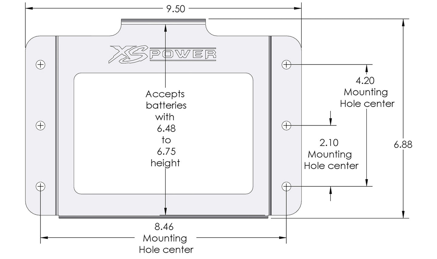 XS Power 512 680 Series and XP750 Side Vehicle Battery Mount Box no Window - 512 - Sparked Innovations