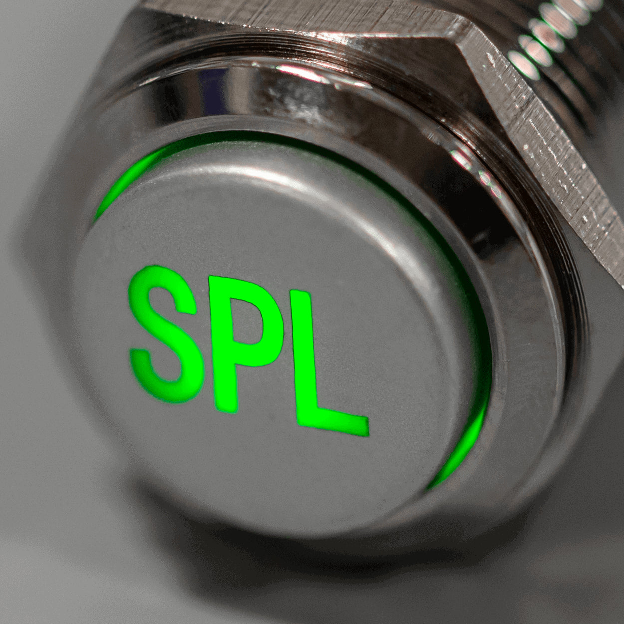 Latching Aluminum SPL Plain Font 12V Pushbutton Switch SPDT