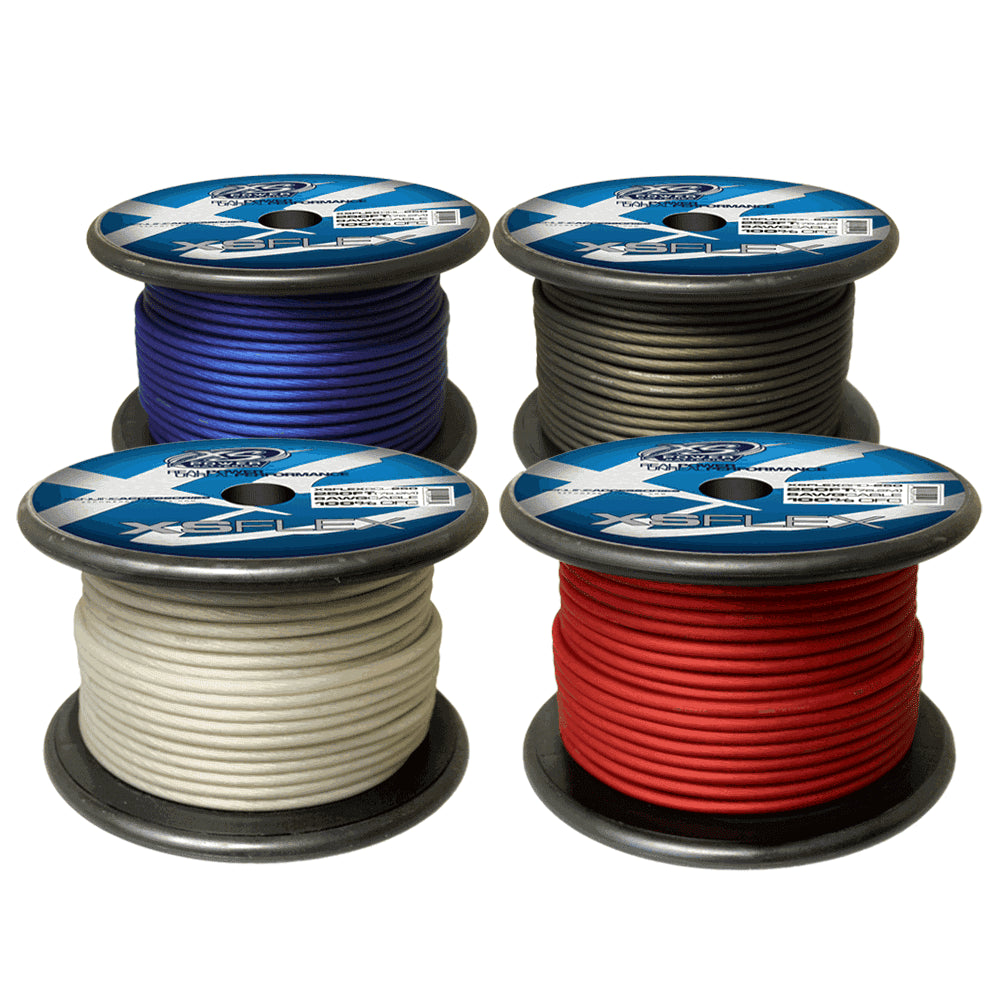 XS Power 8 AWG Gauge XS Flex 100% Oxygen Free Tinned Copper Power and Ground Cable 250ft Spool Electrical Wire