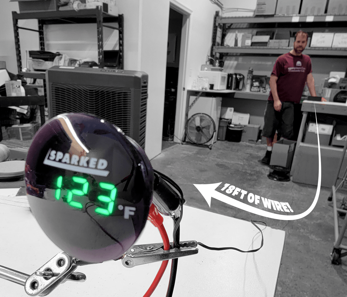 Thermometer 12V Temperature Sensor - 34°F - 200°F With 18ft Cable - Red - YJ - 200F - R - Sparked Innovations