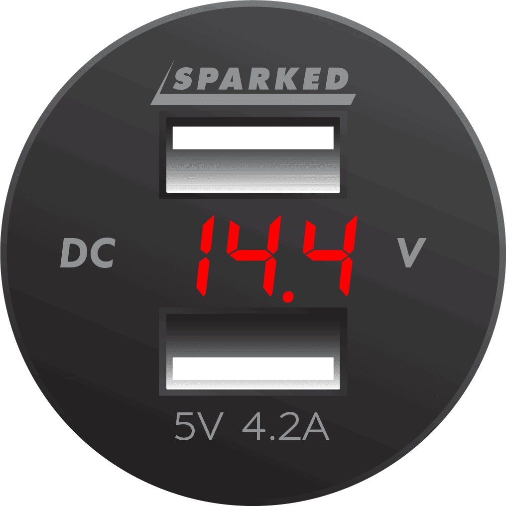 Voltmeter USB Charger Dual Ports for Auto or Marine - Red - YJ - DS2035 - R - Sparked Innovations