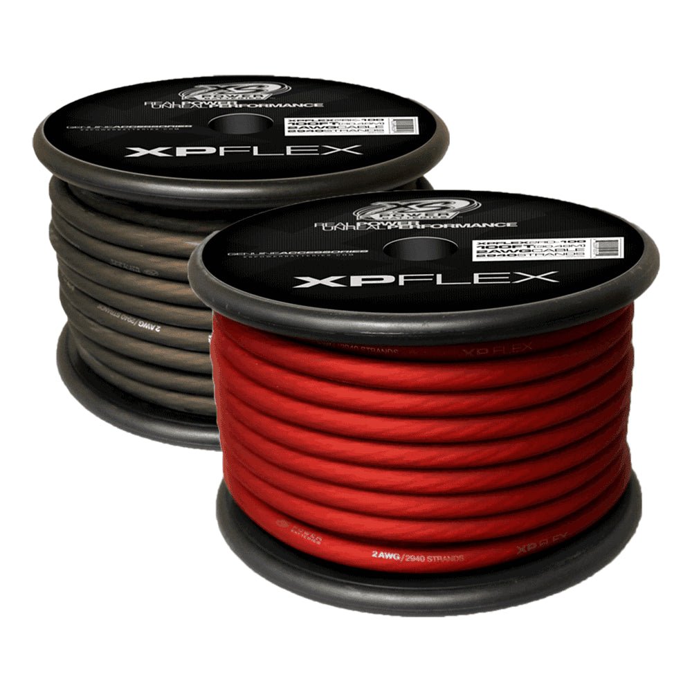 XS Power 2 AWG Gauge XP Flex Car Audio Power and Ground Cable 100ft Spool Electrical Wire - Iced Black - XPFLEX2BK - 100 - Sparked Innovations