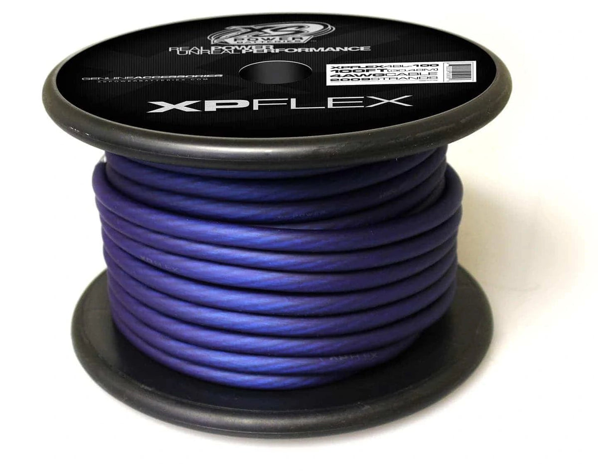 XS Power 4 AWG Gauge XP Flex Car Audio Power and Ground Cable 100ft Spool Electrical Wire - Iced Blue - XPFLEX4BL - 100 - Sparked Innovations