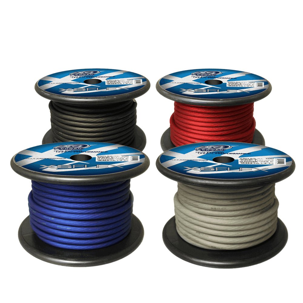 XS Power 4 AWG Gauge XS Flex 100% Oxygen Free Tinned Copper Power and Ground Cable 100ft Spool Electrical Wire - Iced Clear - XSFLEX4CL - 100 - Sparked Innovations